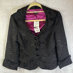 Bebe Blazer Jacket Cropped Vintage Jacquard Paisley Lined NWT Size 6 Y2K